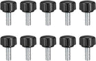 M5 x 16mm Metric Male Thread Knurled Clamping Knobs Grip Thumb Screw on Type Hand Clamping Handle Bolt with Plastic Knobs Black 10 Pcs