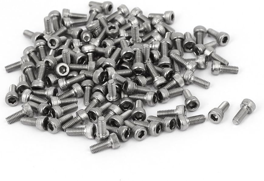 M2.5 x 6mm Thread 304 Stainless Steel Hex Socket Head Cap Screw DIN912 120pcs