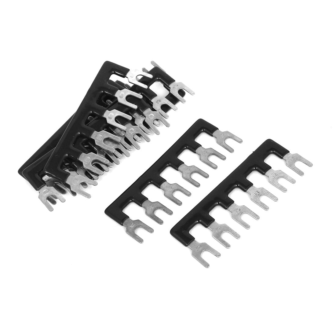 6P Wire Connector Pre Insulated Fork Terminal Strip with 8 Piece, 400V, 10 Amp