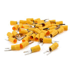 SV5.5-4S Pre Insulated Fork Terminal with 42 Piece for AWG 12-10 Wire and #8 Stud, Yellow