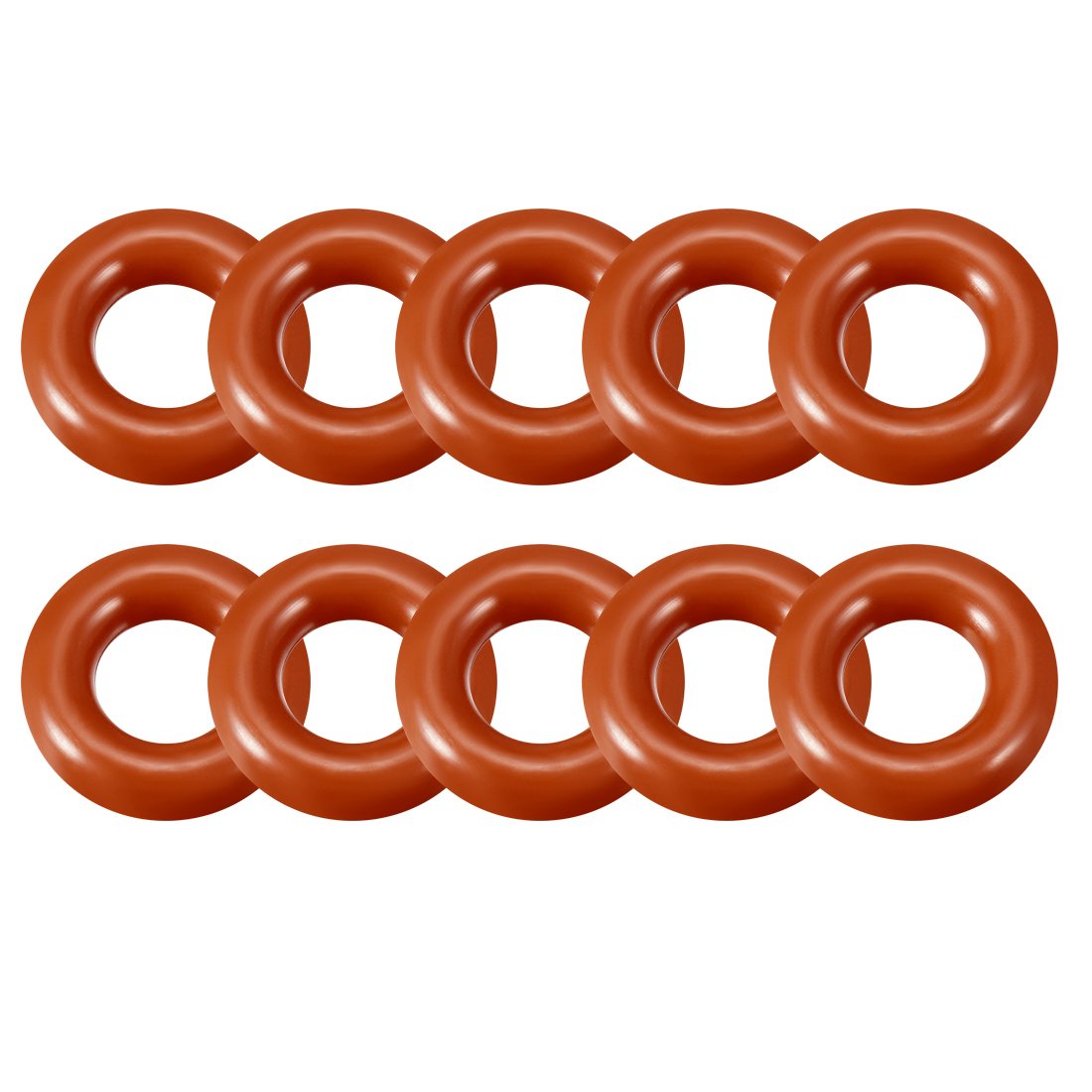 Silicone O-Ring, 12mm OD, 5.8mm ID, 3.1mm Width, VMQ Seal Rings Gasket, Red, Pack of 10