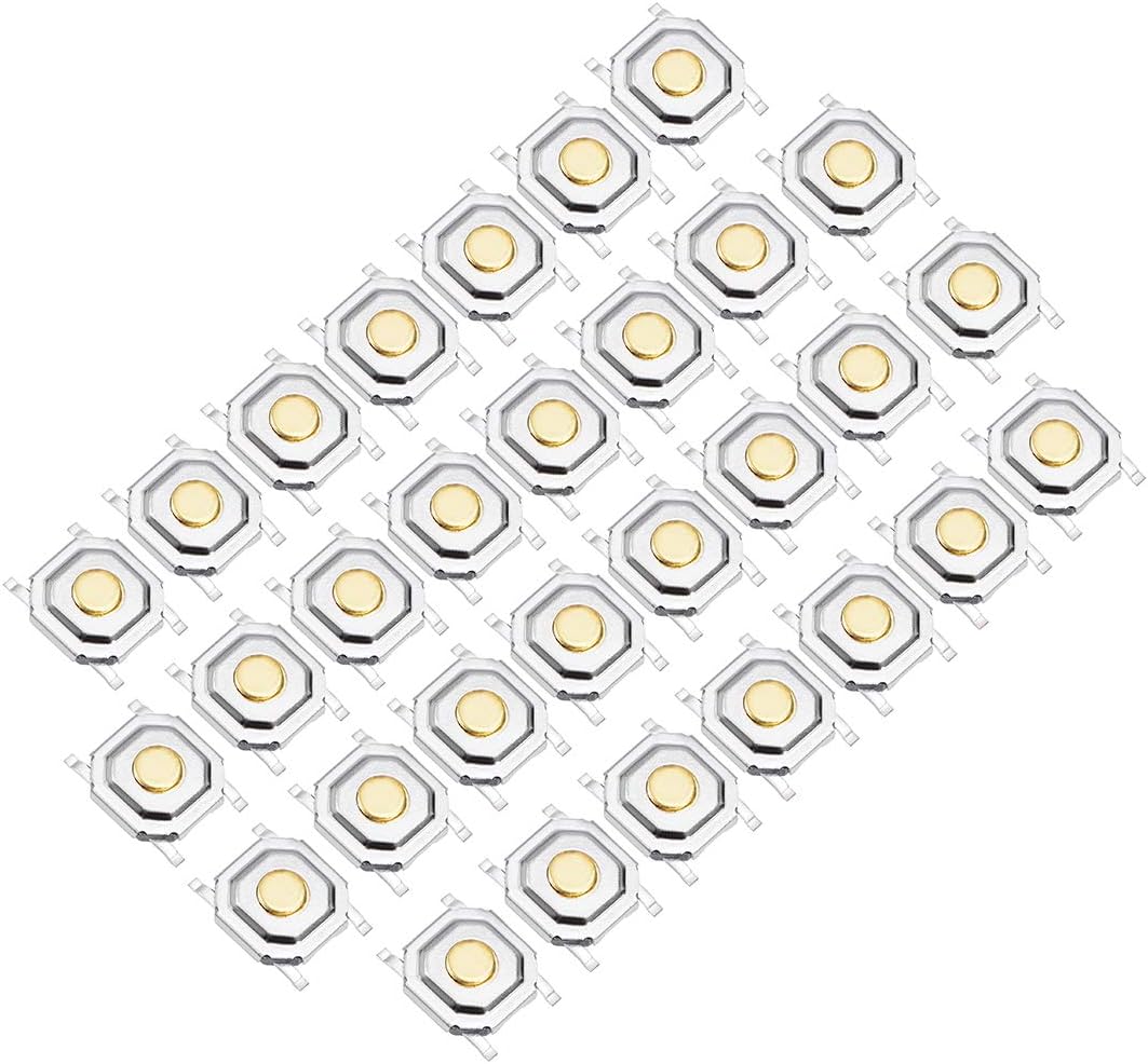 30PCS 5x5x1.5mm Size Momentary Panel PCB Surface Mounted Devices SMT Mount 4 Pins Push Button SPST Tactile Tact Switch