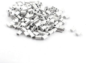 200PCS 1.2mm Steel Cables Aluminium Wire Rope Oval Ferrules 6mm x 2mm
