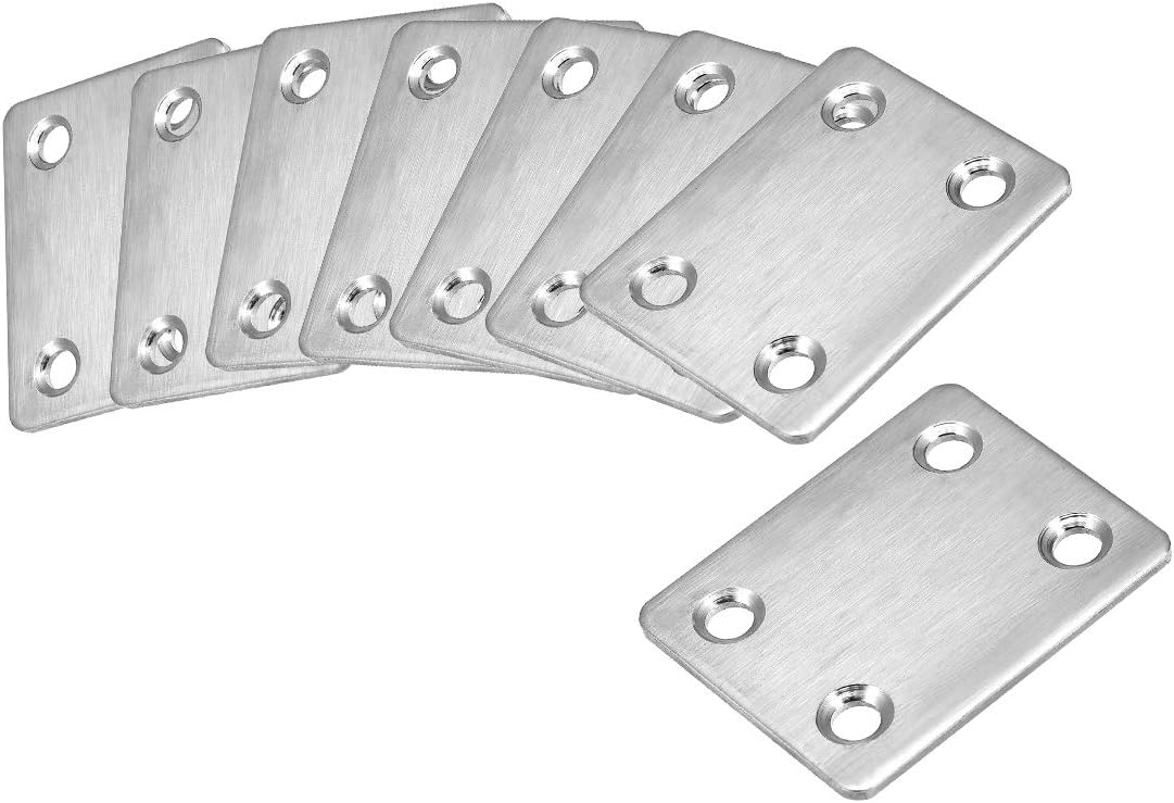 Repair Plate, 47mm x 38mm, Flat Fixing Mending Bracket Connector, 8 Pcs