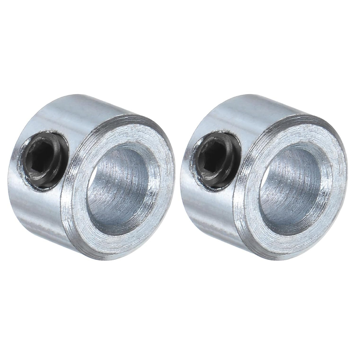 2pcs Set Screw Collars 1/4" Bore Carbon Steel Shaft Collars, 1/2" OD, 5/16" Width Axle Collar Clamp for Linear Rod Shaft Guide