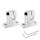2pcs SK12 Aluminum Linear Rod Rail Shaft Support for 12mm Diameter Shaft, Linear Motion Rail Guides Mounting Bracket for CNC Machine, 3D Printer, Automation Equipment, Silver Tone