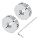 Single Split Shaft Collar Set for 10mm Shaft, One-Piece 2pcs Clamping Collars 30mm OD, 10mm Thickness, Aluminum Alloy Clamp-On Collar with M4 Set Screws and a Wrench