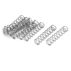 Compression Spring,304 Stainless Steel,7mm OD,0.7mm Wire Size,30mm Free Length,Silver Tone,10Pcs