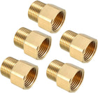 Brass Threaded Pipe Fitting G1/2 Male x G1/2 Female Coupling 5pcs