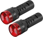 2Pcs Red Indicator Light with Buzzer AC/DC 12V, 16mm Panel Mount Flashing Alarm, for Electrical Control Panel, HVAC, DIY Projects