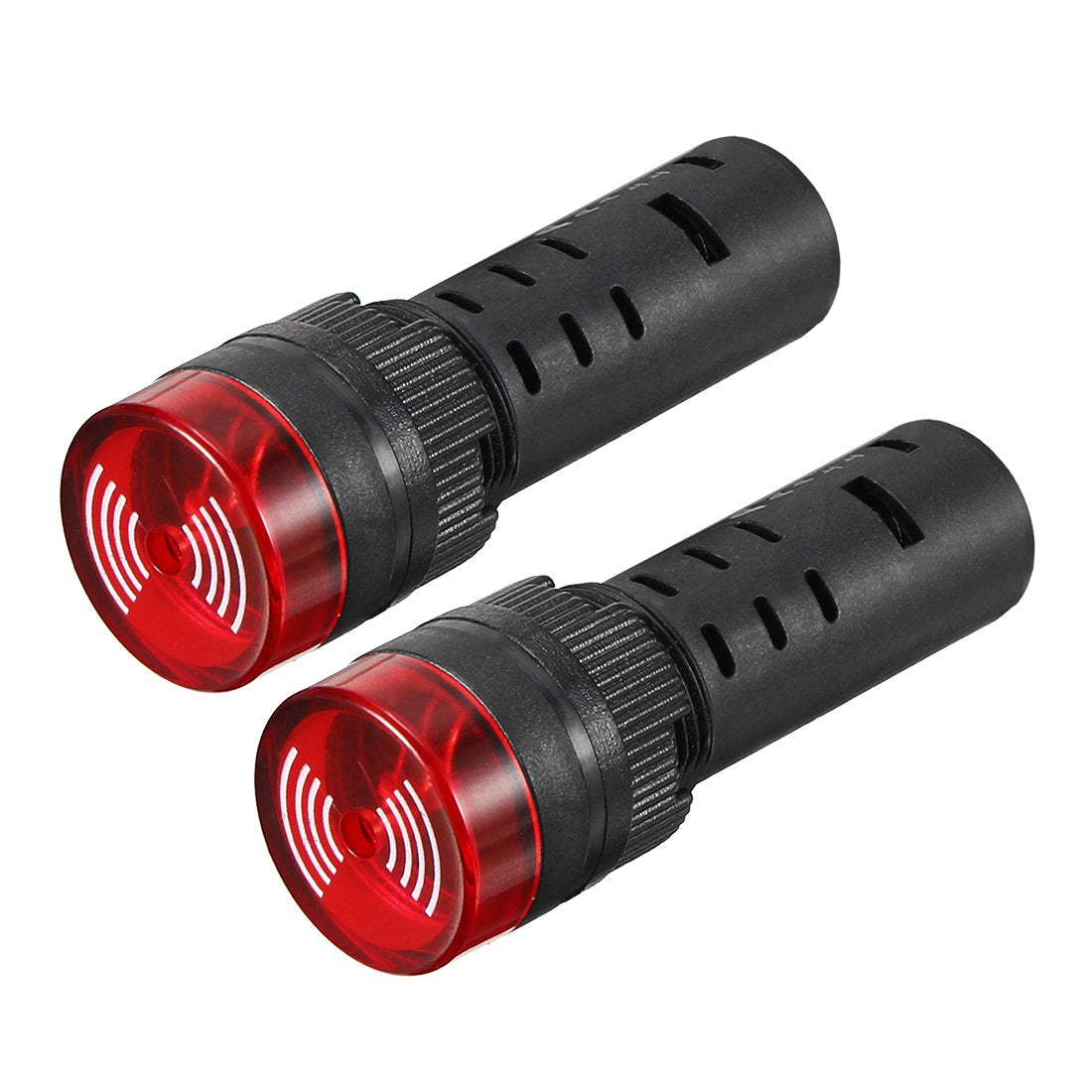 2Pcs Red Indicator Light with Buzzer AC/DC 24V, 16mm Panel Mount Flashing Alarm, for Electrical Control Panel, HVAC, DIY Projects