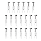 6mmx32mm Plastic Expansion Tube Pipe for Drywall with Screws White 20pcs
