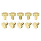 Knurled Thumb Screws, M5x8mm Flat Brass Bolts Grip Knobs Fasteners for PC, Electronic, Mechanical 10Pcs