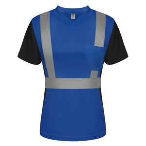 LinkMejor Camisa de Segurança, Alta Visibilidade com Refletiva, Seca Rápido DX WP-Blue XS