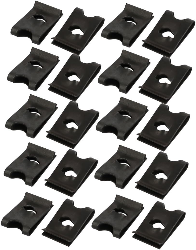 20pcs Fit M4/ST4.2 Screw 65Mn Steel Speed Fastener U Nut Black 17mm x 11mm