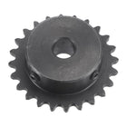 24 Tooth Roller Sprocket B Type, #25 Chain, Single Strand 1/4" Pitch, 10mm Bore Black Oxide C45 Carbon Steel with Set Screws for ISO 04C