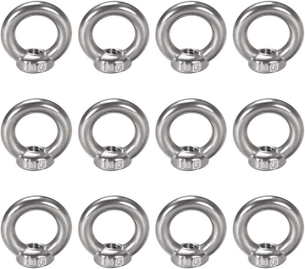 Lifting Eye Nut M5 Female Thread Metal Round Shape for Rope Fitting Pack of 12