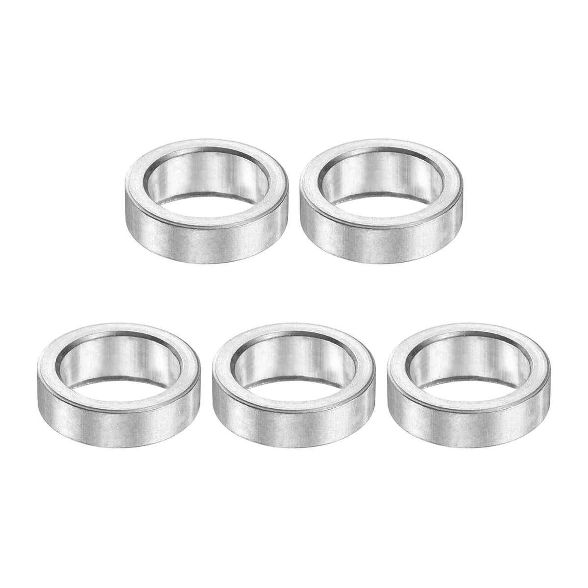 5Pcs Aluminum Spacer 3/8" OD x 1/4" ID x 1/8" Length Screw Standoff Bushing Plain Finish Unthreaded Round Metal Spacer for Screws Bolts and Rods, Silver