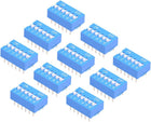 10 Pcs Blue DIP Switch Horizontal 1-6 Positions 2.54mm Pitch for Circuit Breadboards PCB