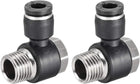 Pneumatic Push to Connect Tube Fitting 6mm Tube to 1/4NPT Male Thread Elbow 2Pcs