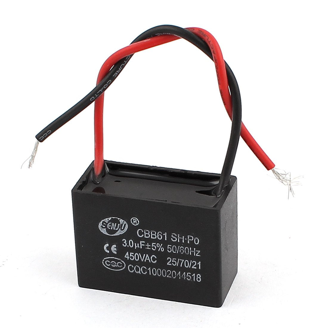 AC 450V 50/60 Hz 3.0uF Rectangle Ceiling Fan Run Capacitor CBB61