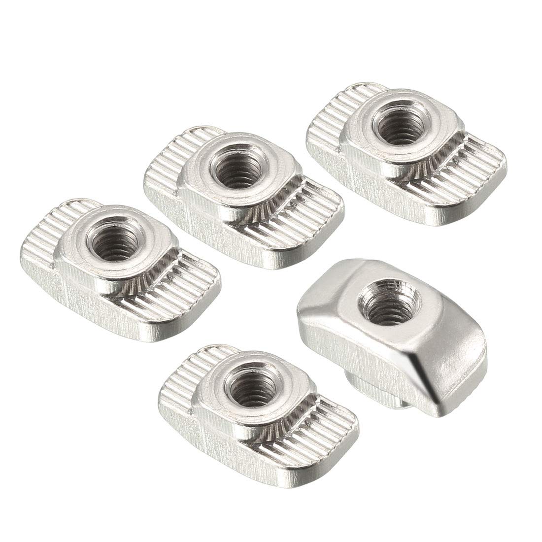 Sliding T Slot Nuts, M4 Half Round Roll in T-Nut for 3030 Series Aluminum Extrusion Profile, Carbon Steel Nickel-Plated, Pack of 10