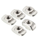 Sliding T Slot Nuts, M4 Half Round Roll in T-Nut for 3030 Series Aluminum Extrusion Profile, Carbon Steel Nickel-Plated, Pack of 10