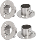 2 Pair Stainless Steel Closet Pole Socket Rob Support Flange Holder, 22.5mm (7/8") Dia