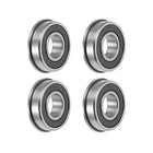 FR8-2RS Flange Ball Bearing 1/2"x1-1/8"x5/16" Shielded Chrome Bearings 4pcs