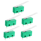 5PCS KW4-3Z-3 5A125/250VAC Micro Limit Switch SPDT NO NC 3 Terminals Momentary Long Hinge Lever Green