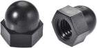 M10 Diameter Female Thread Nylon Hex Domed Cap Nuts Black 10pcs