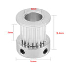 Aluminum 20 Teeth 8mm Bore Timing Belt Pulley Flange Synchronous Wheel Silver Tone for 3D Printer