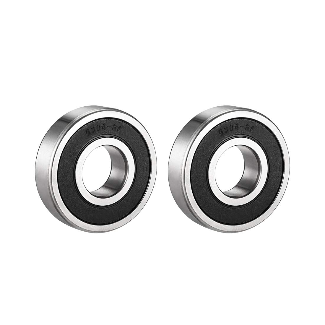 Deep Groove Ball Bearing 6304RS Single Sealed, 20 x 52 x 15mm Chrome Steel Bearings,2pcs