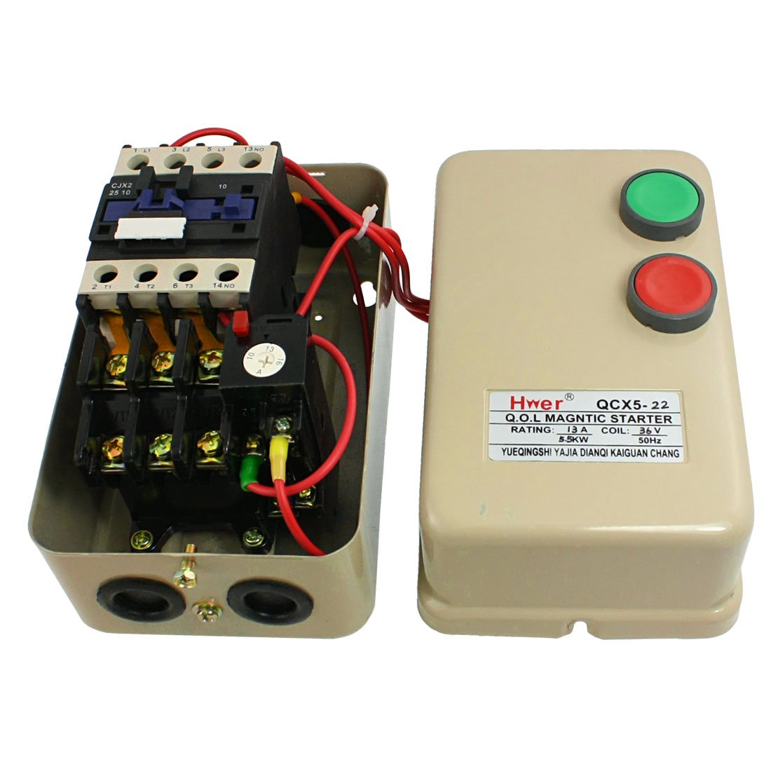 a12022000ux0332 7.5 HP Three Phase Motor Magnetic Starter AC Contactor 36V Coil 10-16 Amp, 3 Poles