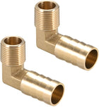 Brass Barb Hose Fitting, 90 Degree Elbow 16mm Barbed to 3/8PT Male Pipe Adapter Connector 2pcs