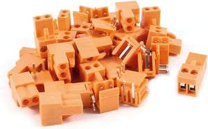 20 Pcs 2Pin 3.96mm PCB Screw Terminal Block 300V 10A AWG14-26 Orange