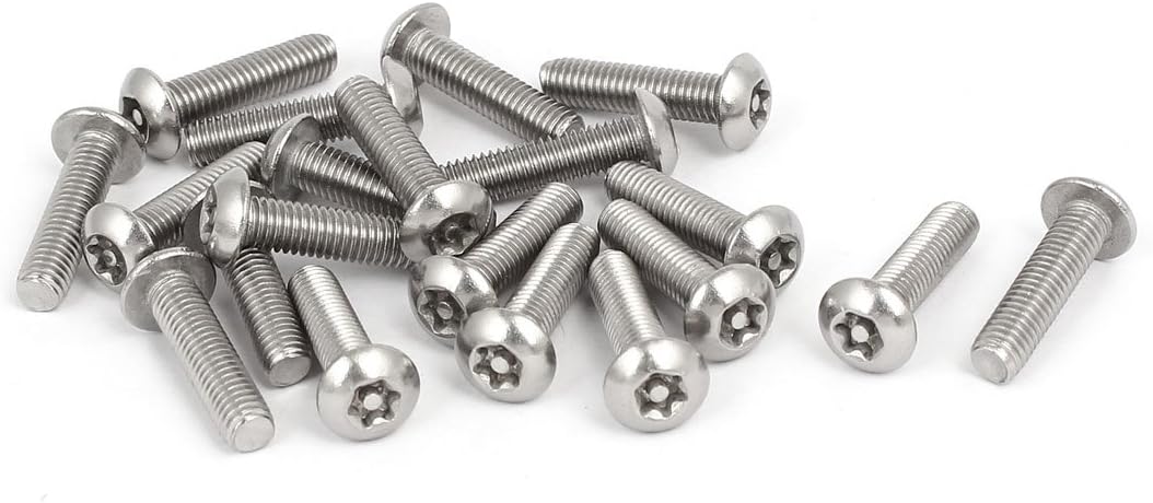 M5x20mm 304 Stainless Steel Button Head Torx Security Tamper Proof Screws 20pcs