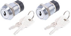 19mm 2 Positions 2NO 2NC Electric Key Lock Push Button Switch (Pack of 2)