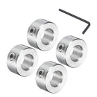 4 Pcs Set Screw Shaft Collar, 7/16" Bore, 304 Stainless Steel, 7/8" OD, 7/16" Thickness, Axle Collar Clamp with Hex Wrench