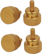 Computer PC Case 6#-32 Fully Threaded Knurled Thumb Screws Gold Tone 4pcs