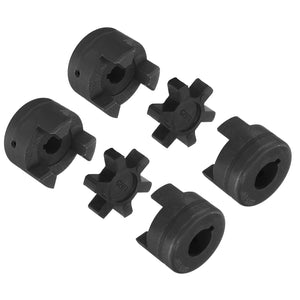 2 Pcs 1/2" to 3/4" L075 Flexible 3-Piece L-Jaw Coupling Coupler Set & Buna-N NBR Rubber Spider for Log Splitter Hybrid Equipment