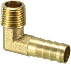 Brass Barb Hose Fitting 90 Degree Elbow 10mm Barbed x 1/4 PT Male Connector
