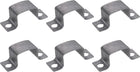 6Pcs 43x34 mm U Shaped Connector Bracket, Square Tube Strap Clamp Galvanized Steel Pipe Clamp Wood Deck Fence Post Tie for Water Pipes Stairs Railing Installation, Silver