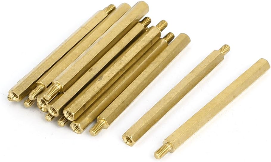 M3 Male/Female Thread Brass Hexagonal Spacer Standoff 50mm+6mm 15pcs