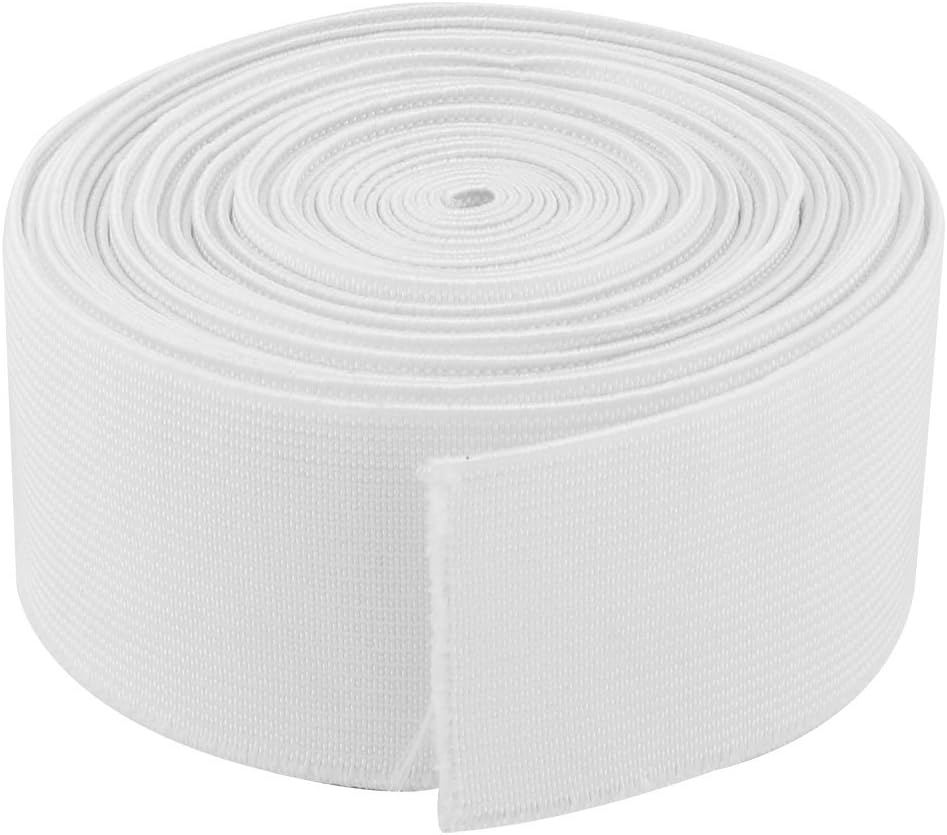 LinkMejor Polyester Tailoring DIY Sewing Stretchy Knitting Elastic Band Strap 6.12 Yards White
