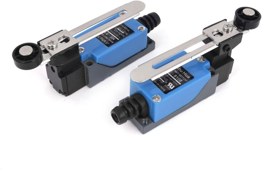 2 Pcs Adjustable Roller Lever Actuator Limit Switch ME-8108 AC 250V 5A for CNC Mill 3D Printer Door Switch