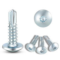#10 x 3/4" Trailer Screws Self Tapping Zinc-Plated - Enclosed Car Hauler/RV Self-Drilling Metal Screws OEM Grade (150-Pack)