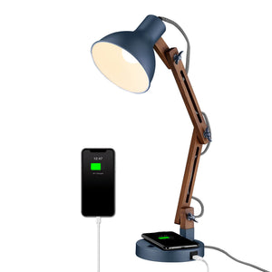 LinkMejor 2 Pack Cordless Table Lamp, LED Walnut Wooden Desk Lamps RGB & 3 Color Stepless Dimming Waterproof Rechargeable 4000mAh Battery Operated for Restaurant Bedroom Outdoor Office Night Light