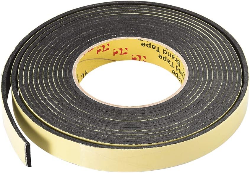 Sponge Tape, EVA Single Sided Sealing Foam Tape, 5M Length, 20mm Width, 3mm Thick, Black