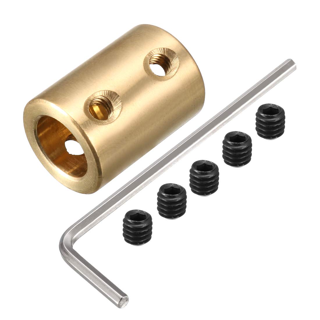 8mm to 10mm Bore Rigid Coupling Set Screw L22XD16 Copper,Shaft Coupler Connector,Motor Accessories,180 Degree